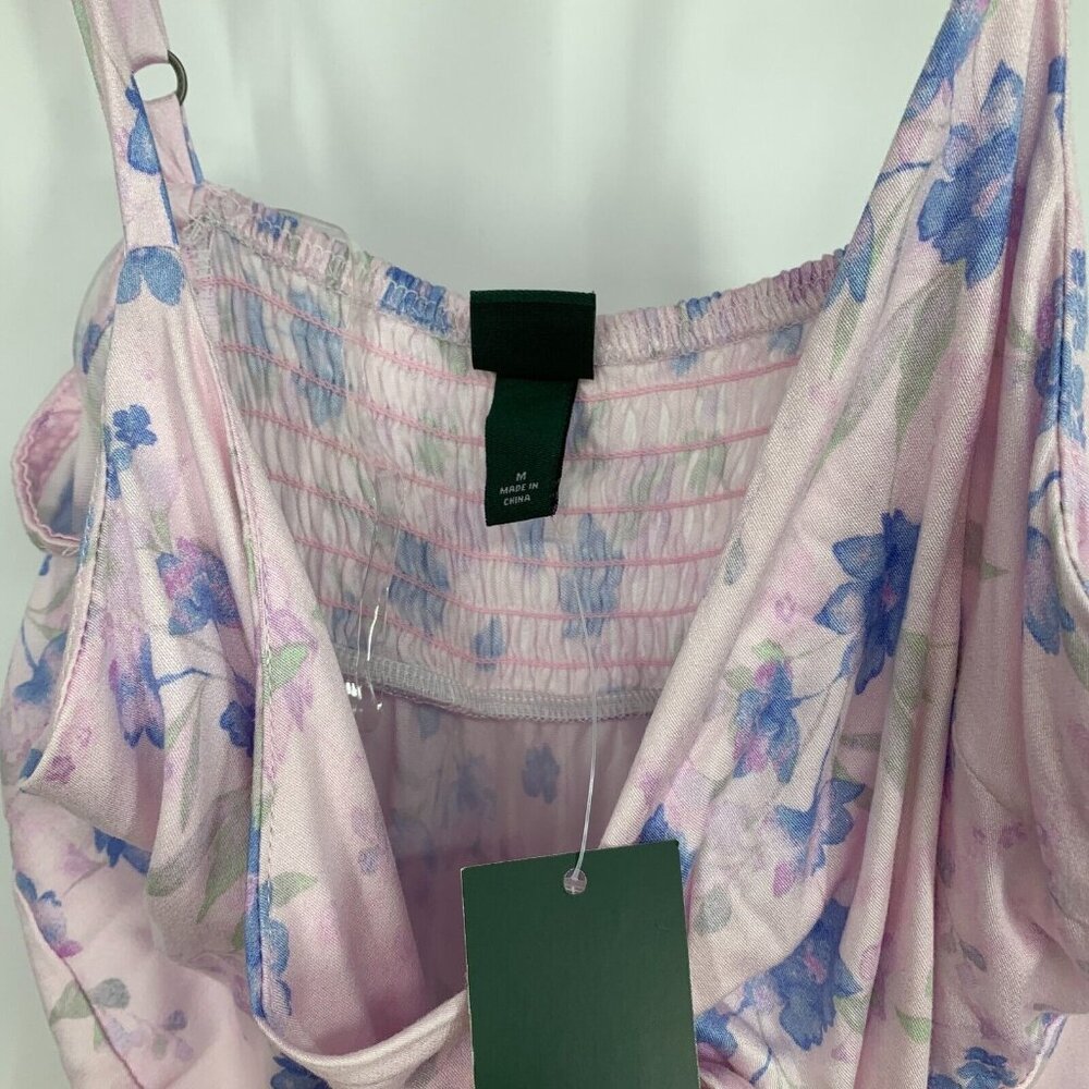 Wild Fable Slip Dress Maxi Pink Floral Ruched VNeck Sleeveless NWT - Picture 5 of 13